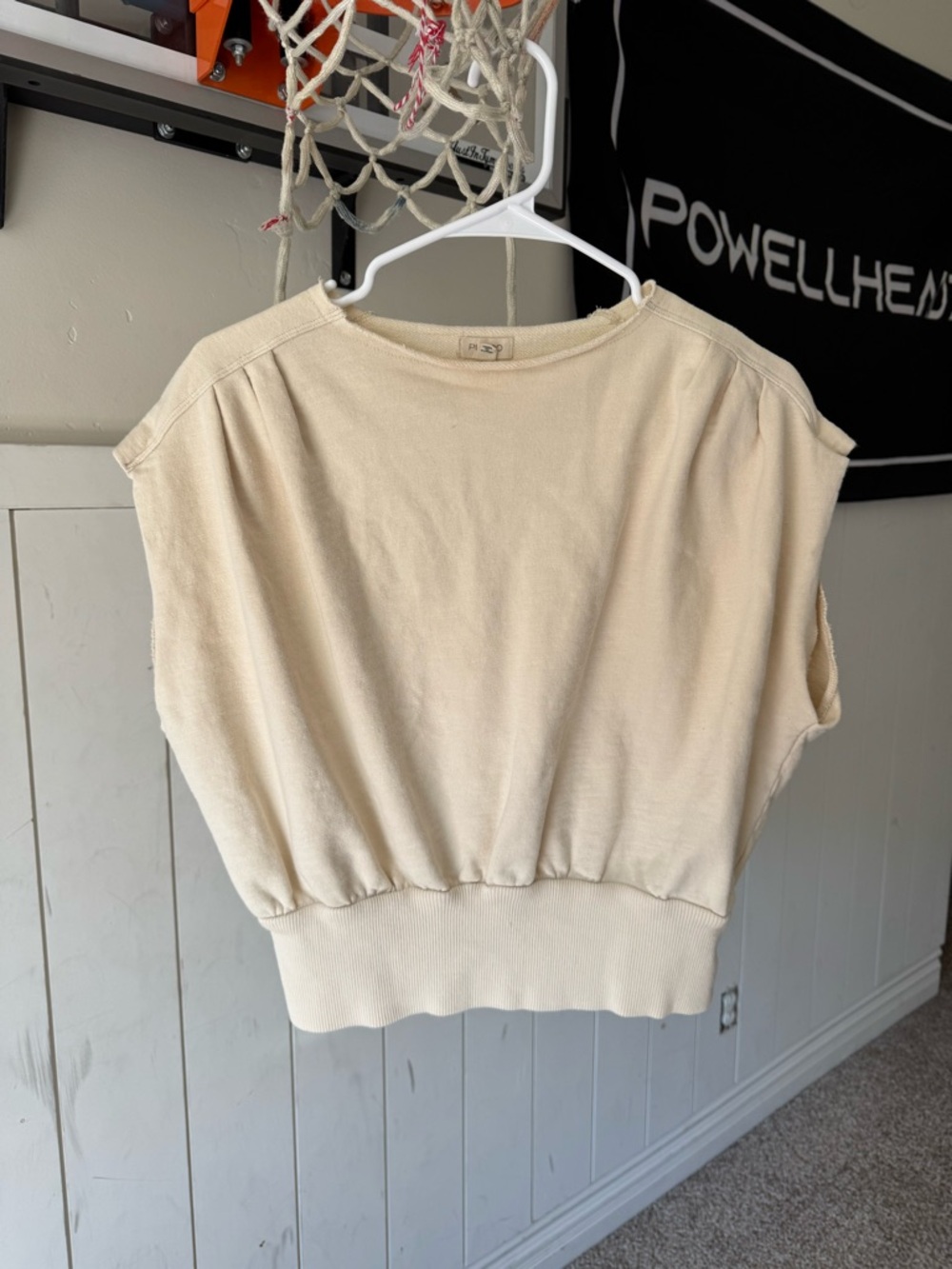 Pilcro Cream Sleeveless Pullover Tank
